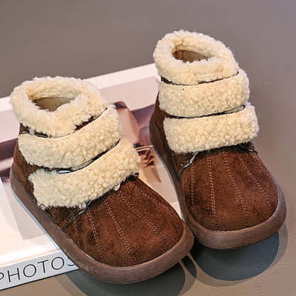 Thick Warm Plush Boots For Children 2025 New Designers Teenager Kid's Padded Boots Outdoor Hiking Boy's Girl's Snow Boots