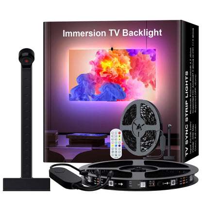 Ambilight For Tv Backlight Sync To Screen 3.8M 5M 5V Usb Rgbic Strip Led With Camera Synchronized Tv Light App Control Gaming