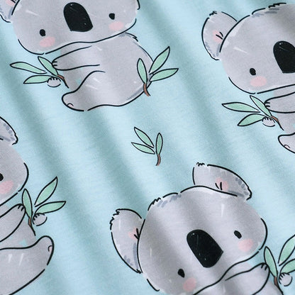 Macacão Estampa Coala Unissex para Bebês Recém-nascidos Roupa de Verão Manga Curta 0-18 Meses Pijama Infantil Peça Única