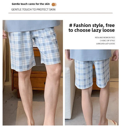 Summer Men's Loose Fit Short Pants Thin Cotton Sporty Comfortable Five-Point Home Leisure Pants Outerwear Big Size Sleepwear