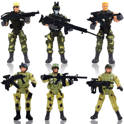 6 Peças/Conjunto Força Militar Armas Guerreiro Elite Action Figure Brinquedos PVC 10cm Terrorista SWAT Time Ornamento Presente de Aniversário Infantil