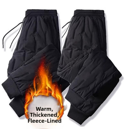 Men's Winter Thiened Fce Warm Casual Pants Windproof Outdoor Sports Wear Resistant to Dirt down Cotton Trousers