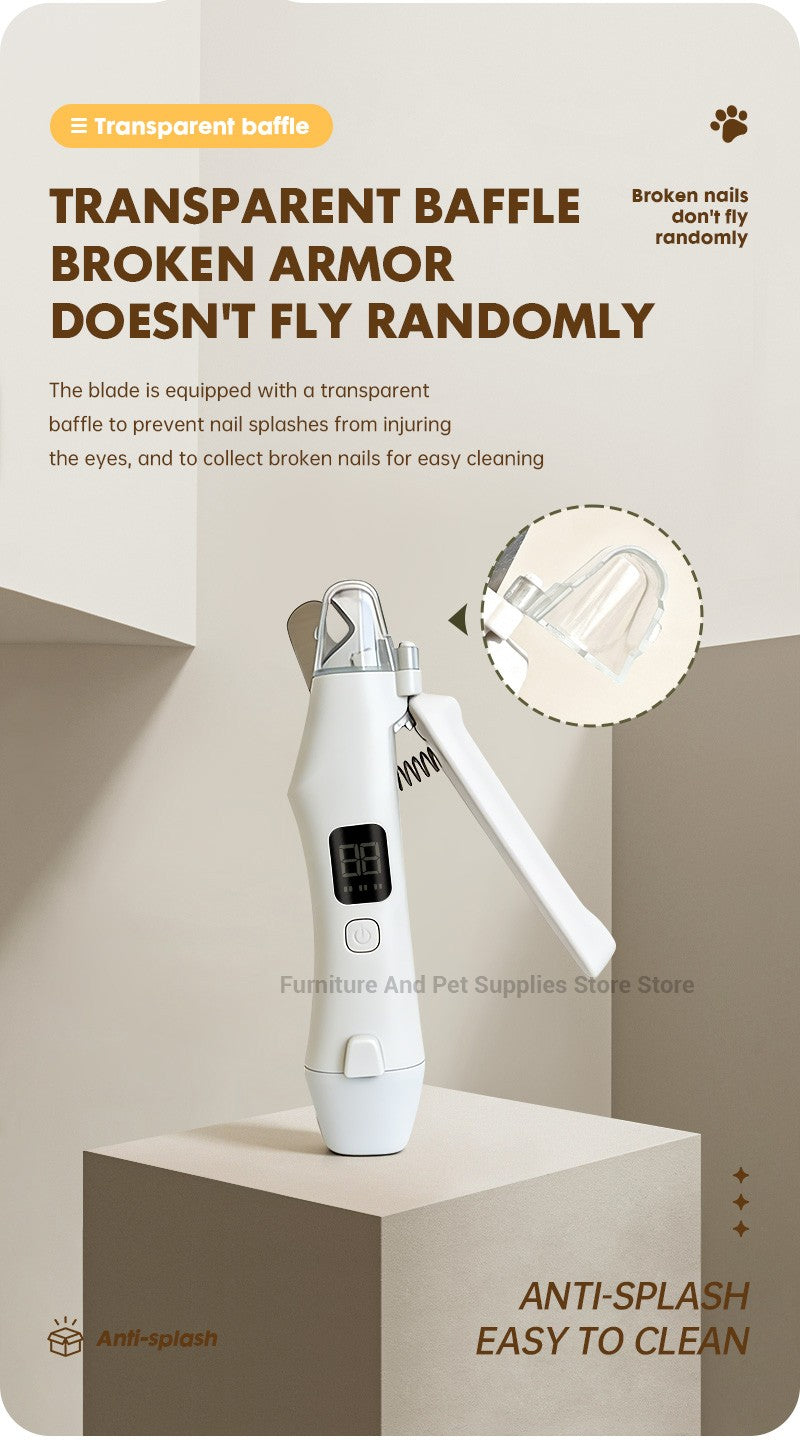 Aparador de Unhas Elétrico 2 EM 1 para Pets com Luzes LED Lixador de Unhas para Pets Aparador e Lixador de Unhas de Cães para Cães/Gatos de Pequeno, Médio e Grande Porte