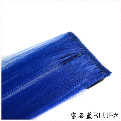 LIHUI Longo Liso Colorido Aplique de Cabelo Extensões de Cabelo com Clipe Mechas Arco-Íris Destaque Cabelo Sintético Rosa em Clipe