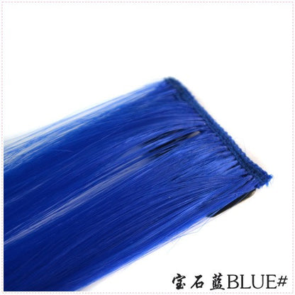LIHUI Longo Liso Colorido Aplique de Cabelo Extensões de Cabelo com Clipe Mechas Arco-Íris Destaque Cabelo Sintético Rosa em Clipe