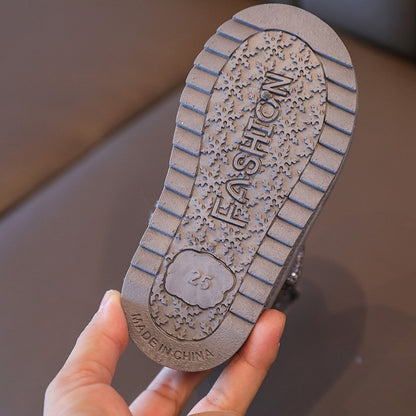 Children Warm Shoes Autumn Winter Boots Boys Girls Snow Shoes Fashion Shinny Soft Antislip Girls Boots 25-36 Sport Snow Boots