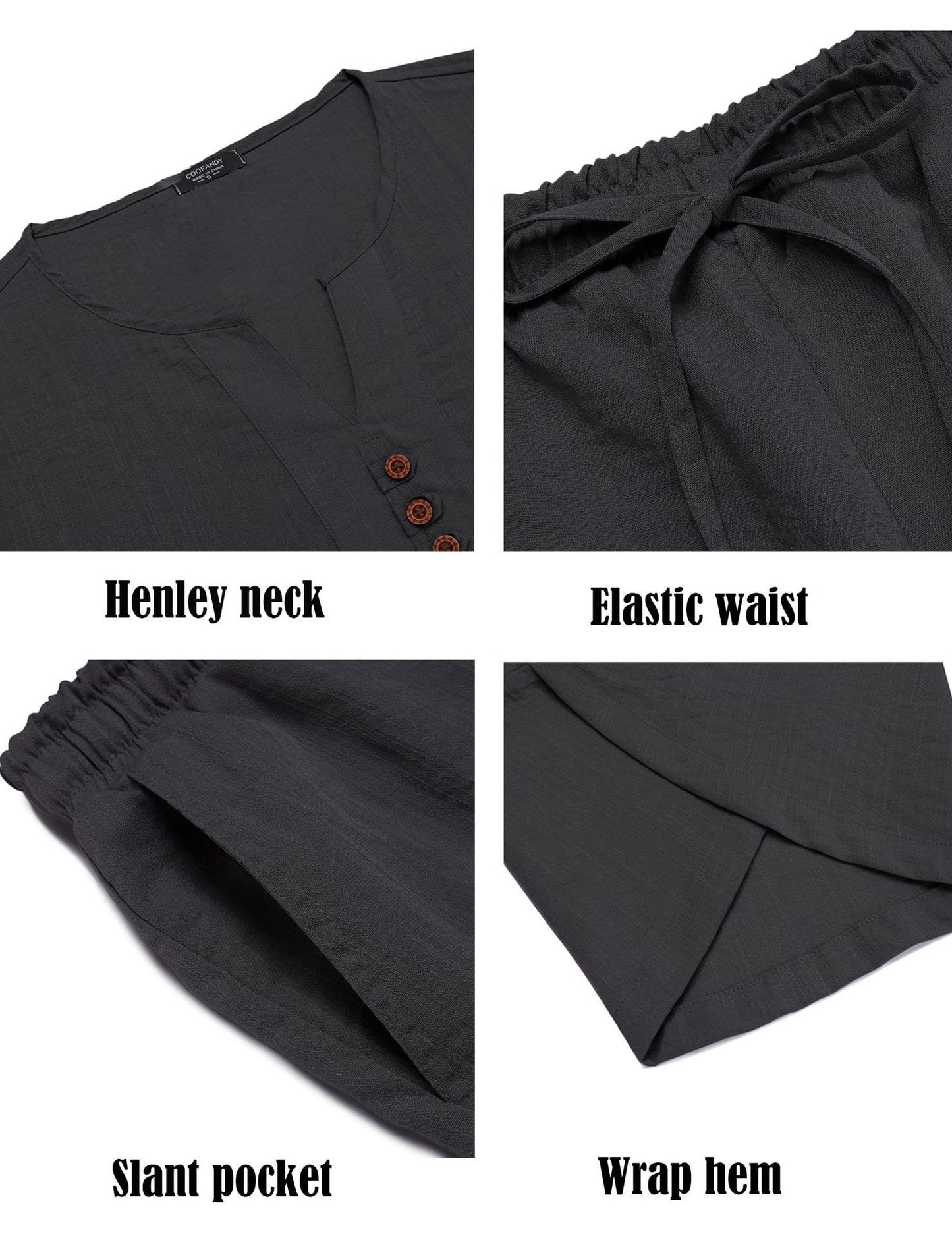 Summer Cotton Linen Shirt Set Men's Casual Outdoor 2-Piece Suit Andhome Clothes Pajamas Comfy Breathable Beach Short Sleeve Sets