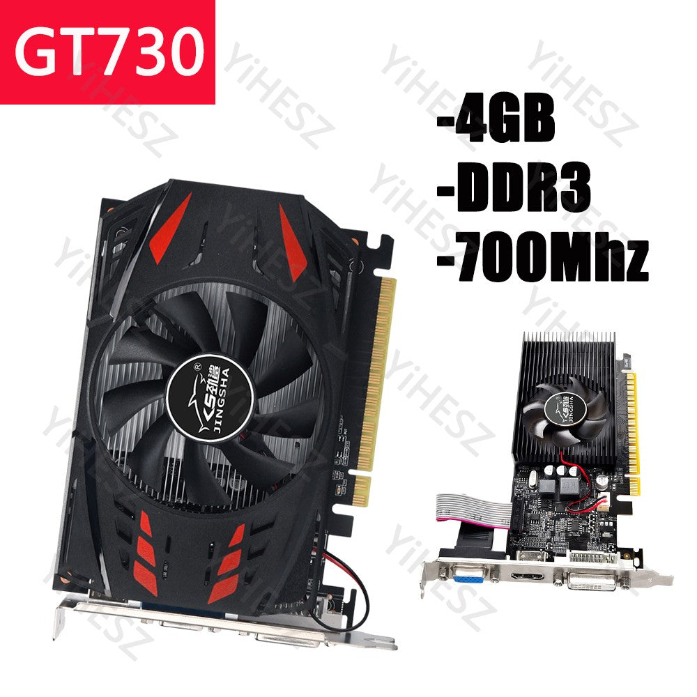 Placa de Vídeo GT730 4GB 64Bit DDR3 Com Porta HDMI VGA DVI Placa Gráfica Nvidia PCIE X16 2.0 GPU GT730 para Computador de Mesa