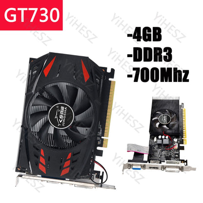 Placa de Vídeo GT730 4GB 64Bit DDR3 Com Porta HDMI VGA DVI Placa Gráfica Nvidia PCIE X16 2.0 GPU GT730 para Computador de Mesa