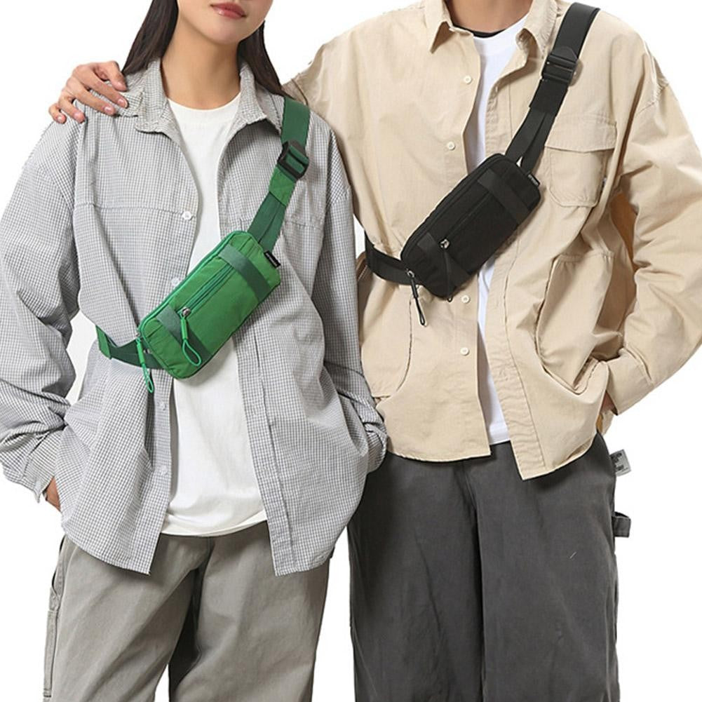 Chest Bag Pure Color Nylon Lightweight Sports Crossbody Bag Outdoor Fitness Running Waist Bag Cycling Fitn Phone Bag