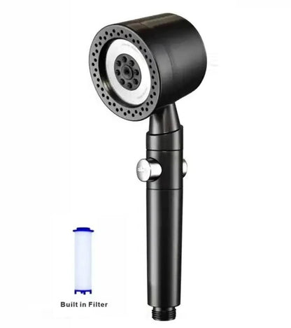 Chuveiro Booster 5 Modos com Escova Massageadora de Alta Pressão para Economia de Água Portátil Filtro de Banheiro com Mangueira e Suporte