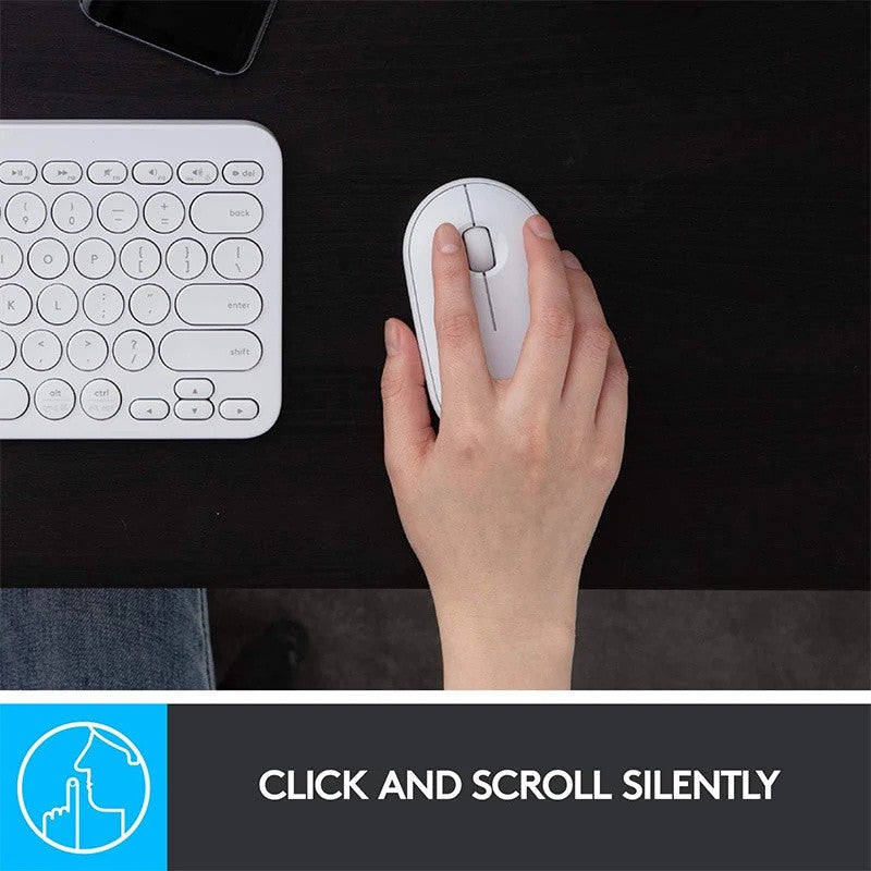 Mouse sem fio Bluetooth para notebook e tablet Logitech PEBBLE M350 Mouse leve e fino Mute Mini mouse de escritório