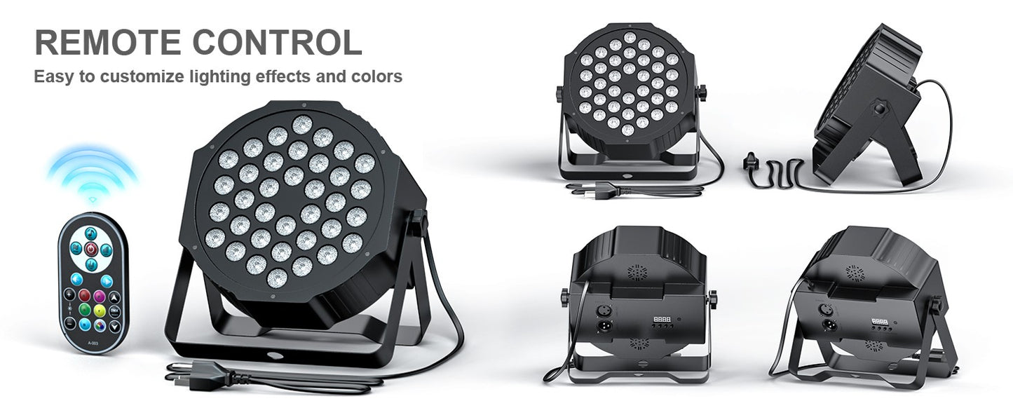 U`King 4PCS Par Lights Stage Light With 36LED RGB Uplight DMX Control Stage Lighting Indoor For DJ Disco Christmas Wedding Party
