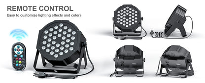 U`King 4PCS Par Lights Stage Light With 36LED RGB Uplight DMX Control Stage Lighting Indoor For DJ Disco Christmas Wedding Party