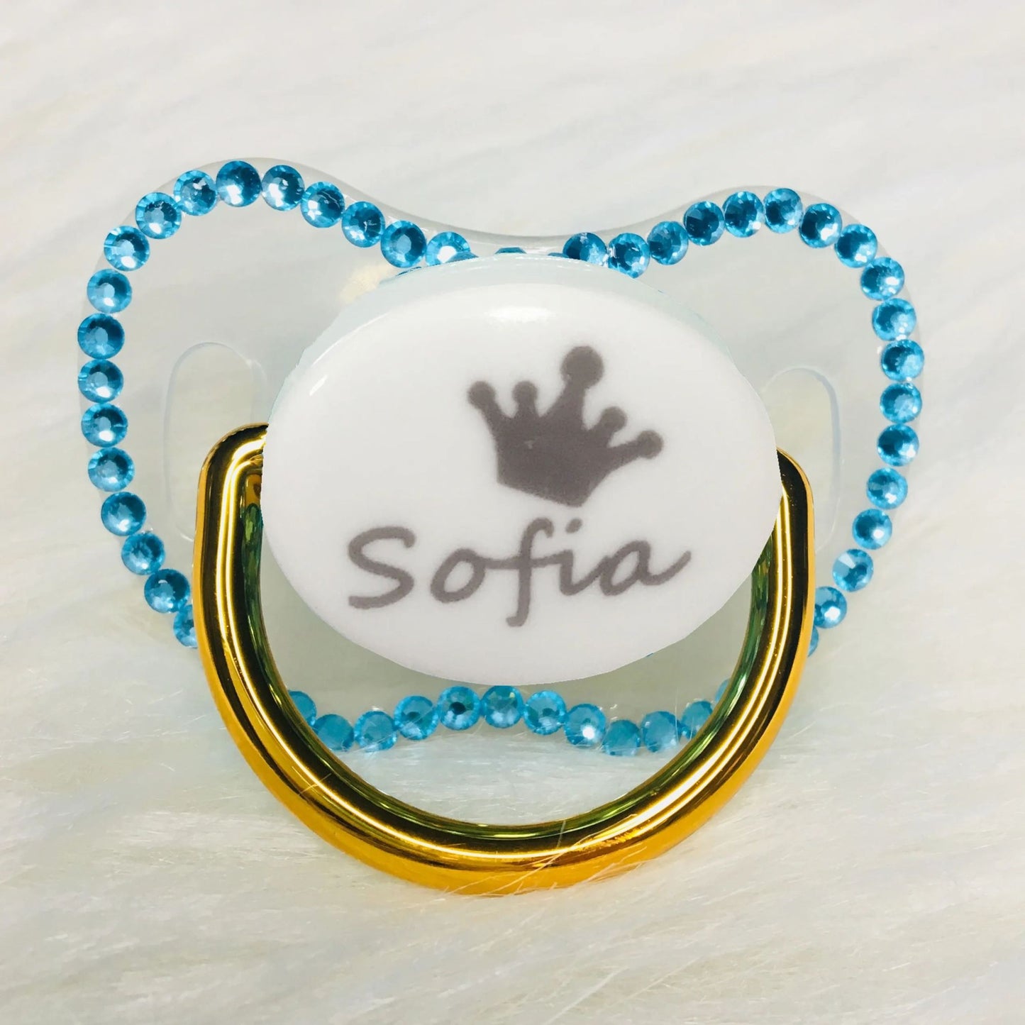 MIYOCAR custom any name can make gold bling Rhinestone pacifier dummy white BPA free dummy bling baby shower gift PW-W