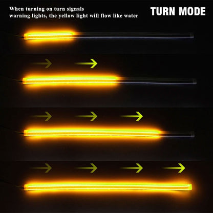 2 Peças Luzes de Seta para Moto LED Luz Diurna Luz Traseira DRL Faixa Decorativa À Prova d'Água Freio Luz Sequencial