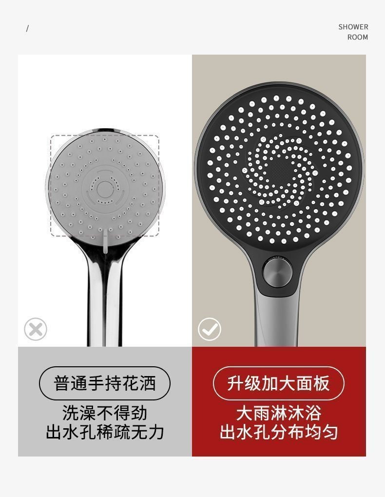 135mm Large Flow High Pressure Shower Head 3 Modes Adjustable Spray Nozzles Water Saving Showerhead Faucet Bathroom Accessories