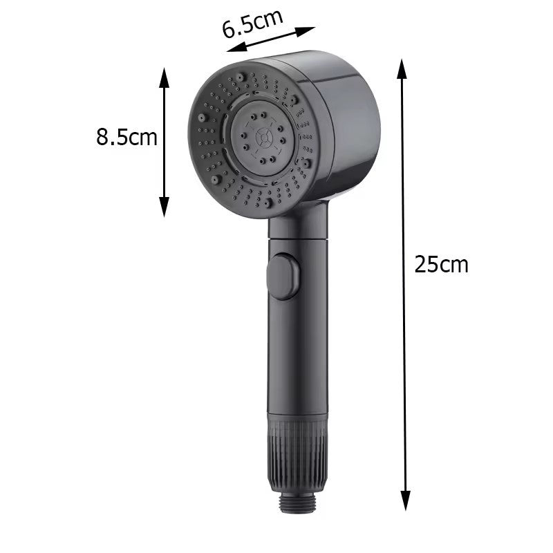 7 Bicos de Chuveiro de Alta Pressão com Filtro, Chuveiro de Mão, Economia de Água, Resistente a Quedas, Bico de Chuveiro Preto para Banheiro