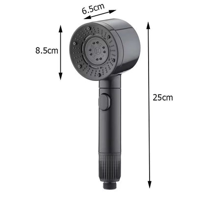 7 Bicos de Chuveiro de Alta Pressão com Filtro, Chuveiro de Mão, Economia de Água, Resistente a Quedas, Bico de Chuveiro Preto para Banheiro