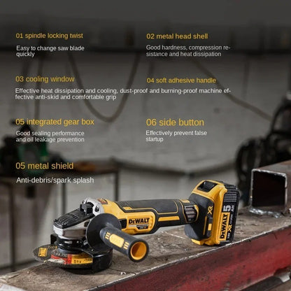 DEWALT DCG405 Esmerilhadeira angular de cabeça plana 125mm, apenas a máquina, para corte, bateria de lítio 18V, sem escova
