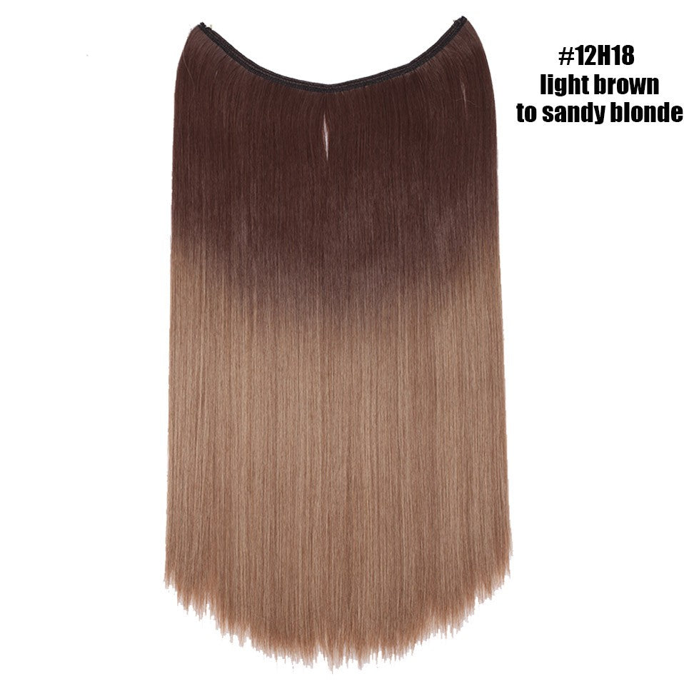 BENEHAIR Cabelo Sintético com Fio Invisível Sem Clipes Extensões de Cabelo Linha Secreta de Pesca Apliques de Cabelo Falso Para Mulheres