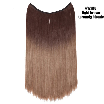 BENEHAIR Cabelo Sintético com Fio Invisível Sem Clipes Extensões de Cabelo Linha Secreta de Pesca Apliques de Cabelo Falso Para Mulheres