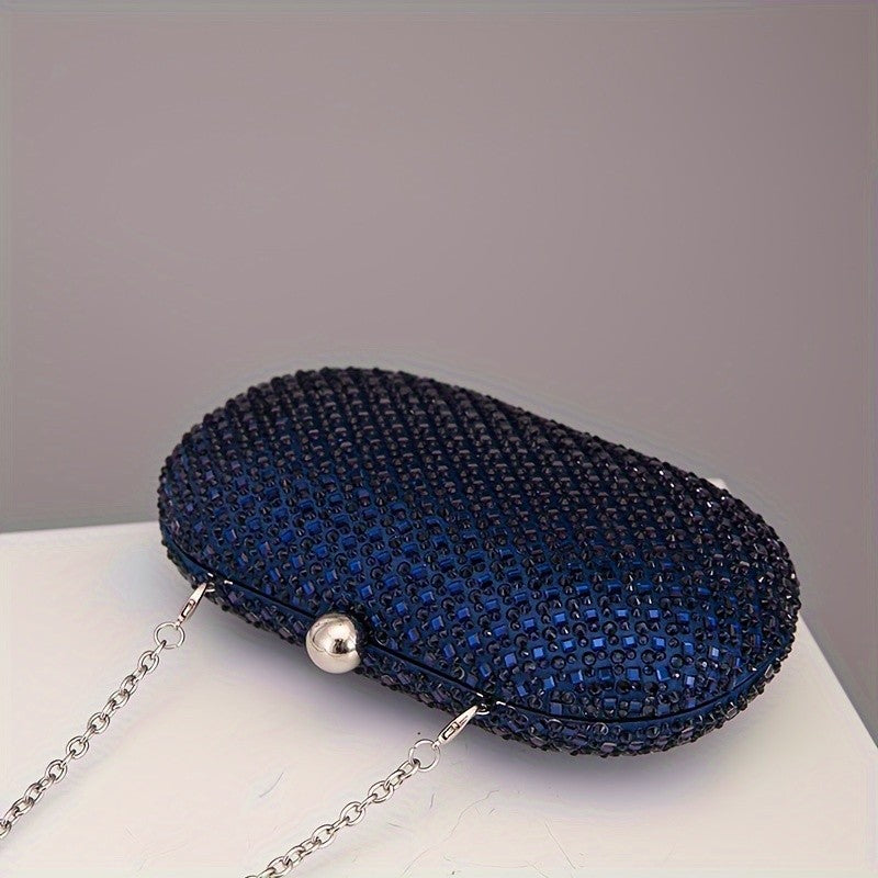 Elegant and Fashionable Diamond Oval Evening Bag Clutch Bag