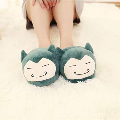 Pokémon Desenho Animado Pikachu Pelúcia Algodão Anime Sapatos Sapatilhas Rasas de Veludo Sapatos de Costura Pantufas Fofas de Casal Pai-Filho