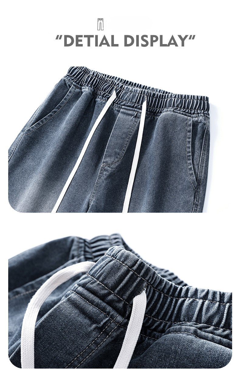 Calça Jeans Masculina Americana Solta Perna Larga Reta Casual Street Hip-hop Folgada Jeans Preto Cinza Azul Streetwear Masculino