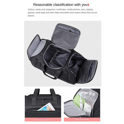 Custom logo large capacity travel bag for men waterproof sports outdoor travel bag print name hand luggage backpack with shoes