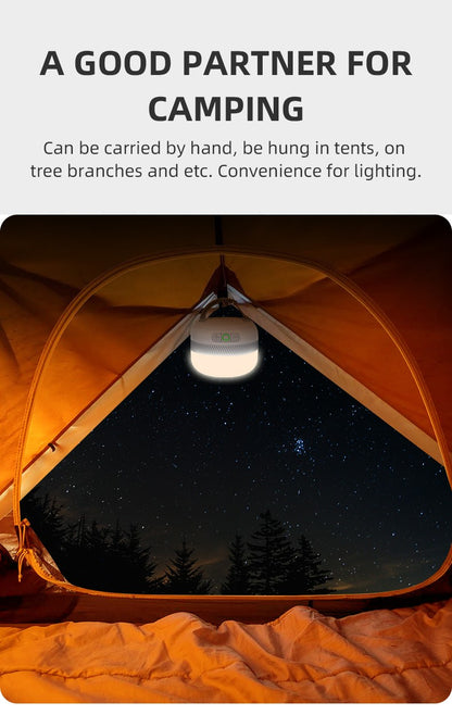 Lanterna de acampamento LED recarregável NATFIRE LV10, até 230 horas de iluminação para acampamento, luminária portátil de emergência com base magnética