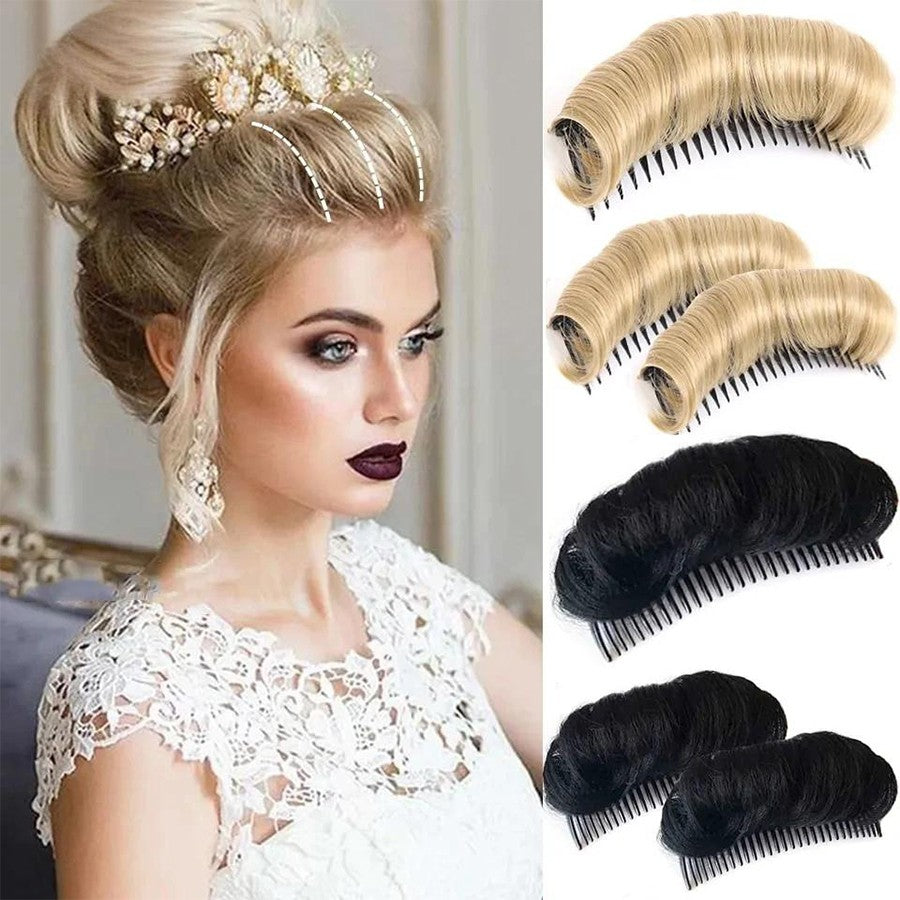 Franja Invisível de Cabelo Sintético, Almofada de Cabelo Liso Alto para Pentear para Cima, Acessórios de Cabelo Falso, Extensão de Cabelo Natural para Peruca Feminina