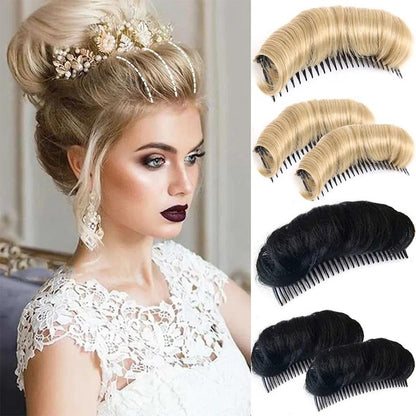 Franja Invisível de Cabelo Sintético, Almofada de Cabelo Liso Alto para Pentear para Cima, Acessórios de Cabelo Falso, Extensão de Cabelo Natural para Peruca Feminina