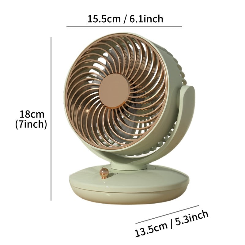 USB Plug in small Desktop Fan 6 inch Table fan 3 Speed 140° Manual Tilt and 120° Auto Oscillation For Home Office Bedroom