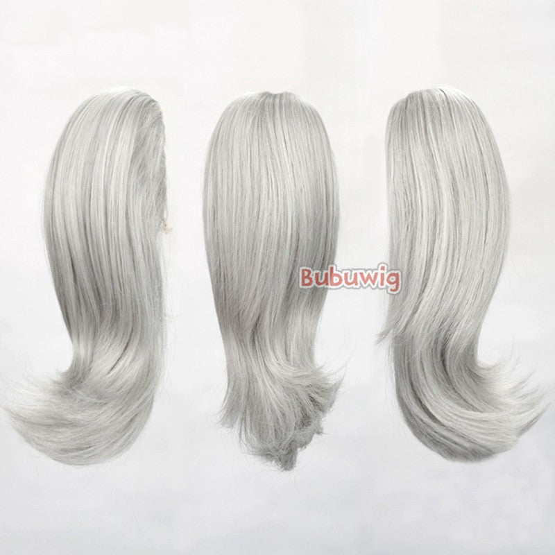 Bubuwig Cabelo Sintético 22 Cores 30cm Curto Liso Rabo de Cavalo Único Moda Anime Preto Vermelho Azul Perucas Cosplay Resistente ao Calor