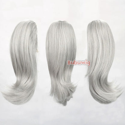 Bubuwig Cabelo Sintético 22 Cores 30cm Curto Liso Rabo de Cavalo Único Moda Anime Preto Vermelho Azul Perucas Cosplay Resistente ao Calor