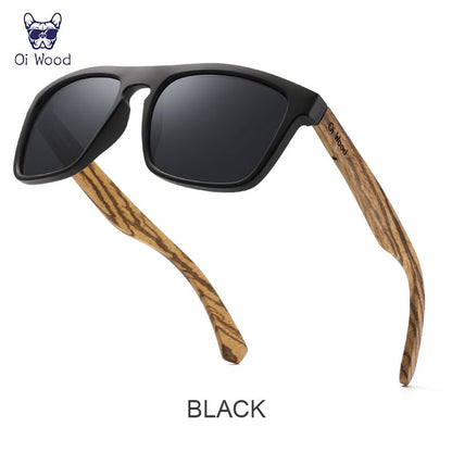 Óculos de Sol Quadrados de Madeira com Lentes Polarizadas Vermelhas Oi Wood Women