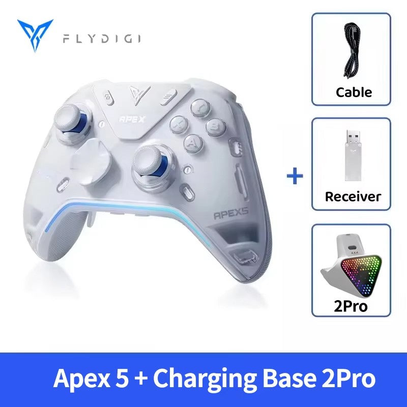 Flydigi Apex 5 Controller Gamepad Wireless Gamepad for PC /Switch/Phone/TV/Tablet Computer, Charging Dock with Cool RGB Screen
