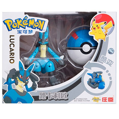 Sobre Pokémon Anime Figura Charizard Pikachu Gyarados Pocket Monster Figura Pokebola Brinquedo de Ação de Deformação Modelo Presente Infantil