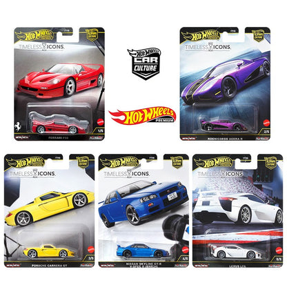 Hot Wheels Premium FPY86 Timeless Icons, Nissan Koenigsegg Ferrari F50 Lexus Porsche, Carro de Liga Fundida em Escala 1:64 para Colecionadores