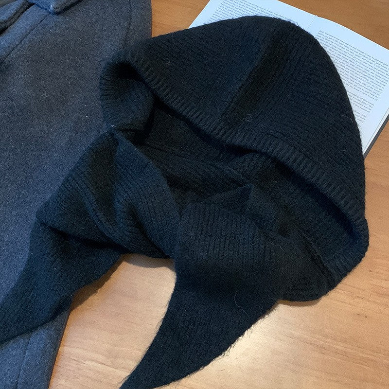 Knitted Winter Balaclava One-piece Thickened Scarf Cap Winter Accessories Hooded Hat Neck Protection Scarf Cold Weather New