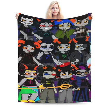 Manta de Flanela Homestucked Manga Cobertor Macio e Quente para Sofá Cama Viagem Engraçado Colcha Capa de Sofá-Cama