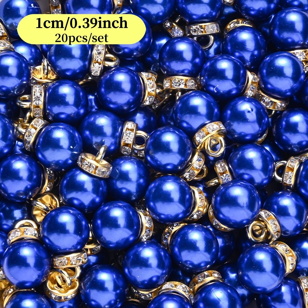 20pcs/set Shiny CCB Christmas Beads Pendant Classic Golden Rhinestone Spacer Beads For Earrings  Making Fashion Accessories