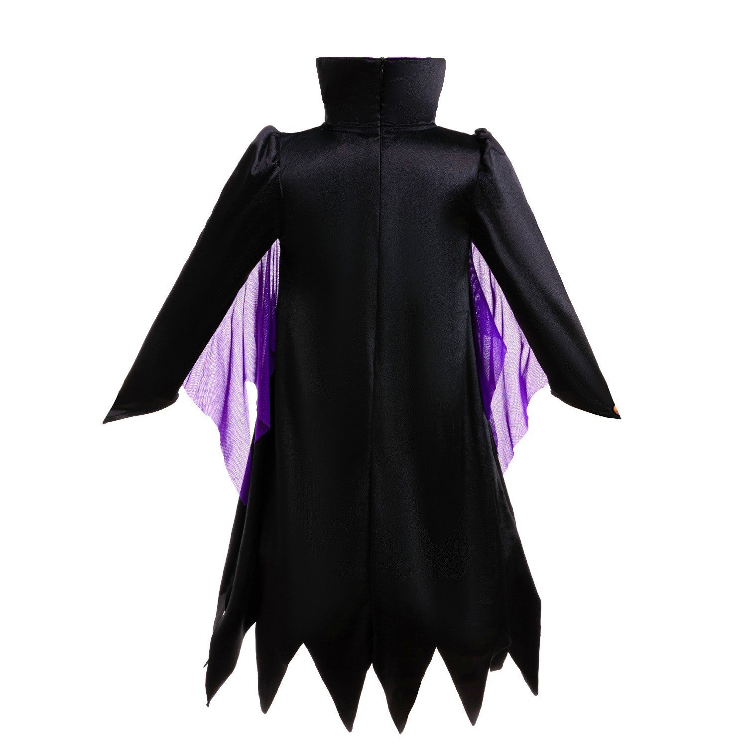 Halloween Costume Cartoon Maleficent Cosplay Dress Fancy Witch Disguise Robe Carnival Devil Queen Dot Tulle Frock