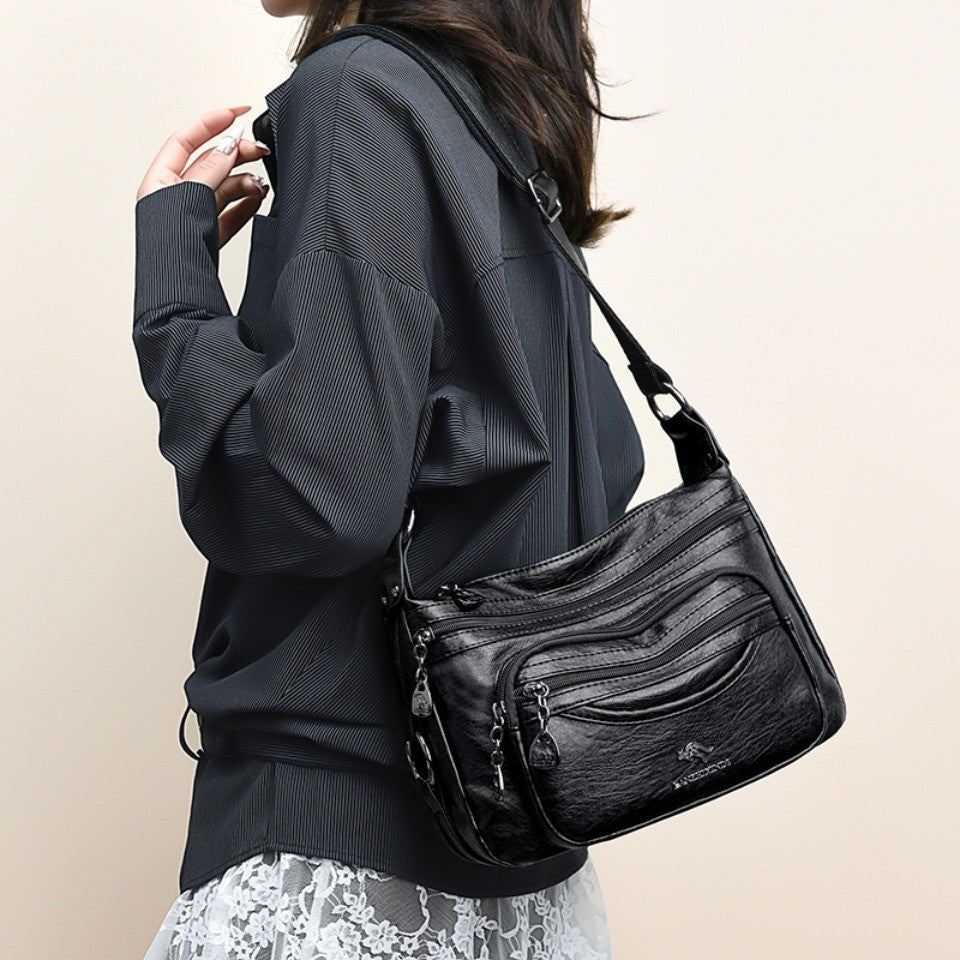 Top Quality Pu Leather Female Crossbody Multiple Pockets Bag Elegant Shoulder Bags for Women Casual Purses and Handbags Sac 2026