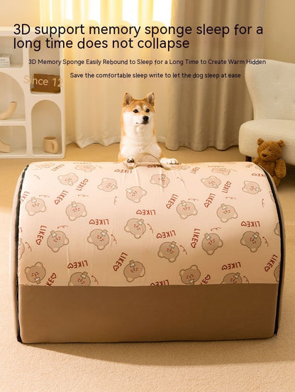 Cama de Cachorro Grande Ninho de Inverno Quente Casa de Cachorro Removível e Lavável Tipo Casa de Cachorro Grande Sazonal Suprimentos para Dormir de Animais de Estimação, Ninho de Gato