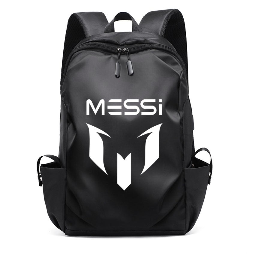 Mochila Escolar MESSI de Futebol para Meninos e Meninas, Mochila Unissex para Estudantes Universitários, Mochila para Notebook Feminina Masculina, Mochila para Adolescentes com Porta USB