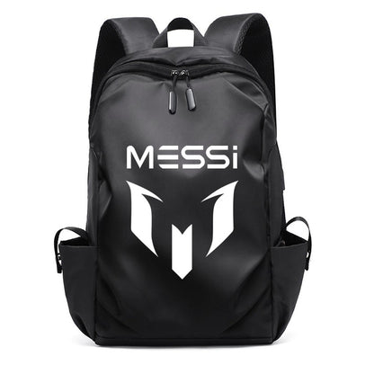 Mochila Escolar MESSI de Futebol para Meninos e Meninas, Mochila Unissex para Estudantes Universitários, Mochila para Notebook Feminina Masculina, Mochila para Adolescentes com Porta USB