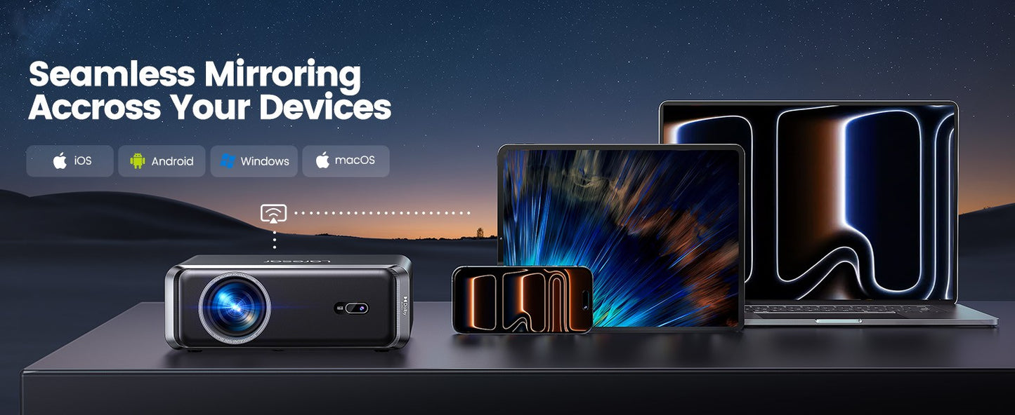 Projetor Lareser A1 4K 1000ANSI Oficial Netflix Linux Nativo 1080P Foco/Keystone Automático Dolby Audio WiFi6 BT5.2 Home Theater