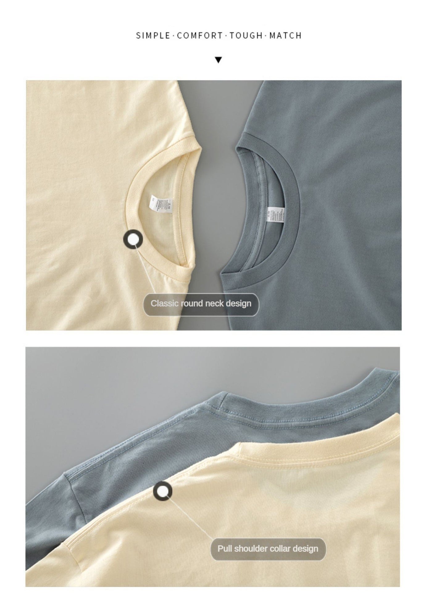 Dukeen 280g Heavyweight Long-Sleeved T-Shirt for Men 100% Cotton Shirts Oversized Solid Color Tops Plain Tees Men's Clothing